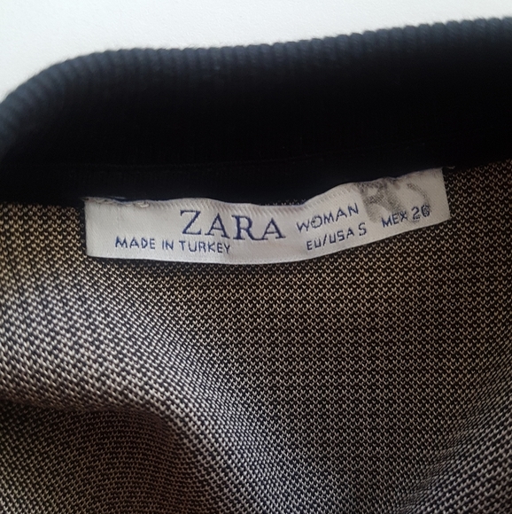 ZARA Houndstooth Plaid Long Sleeve Top - Picture 9 of 12